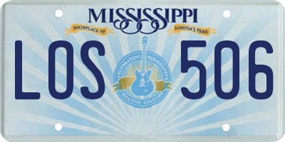 MS license plate LOS506