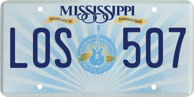 MS license plate LOS507