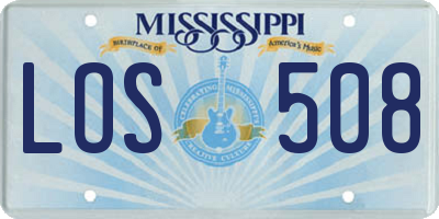 MS license plate LOS508