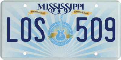 MS license plate LOS509