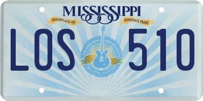 MS license plate LOS510