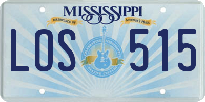 MS license plate LOS515