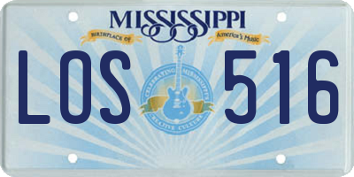 MS license plate LOS516