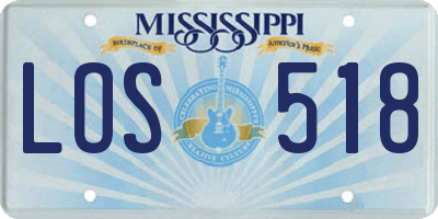 MS license plate LOS518