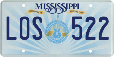 MS license plate LOS522