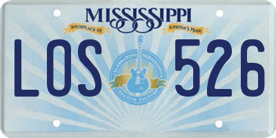 MS license plate LOS526
