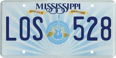 MS license plate LOS528