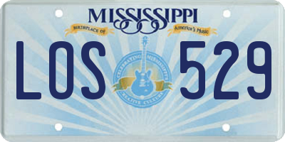 MS license plate LOS529