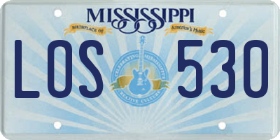 MS license plate LOS530