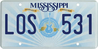 MS license plate LOS531