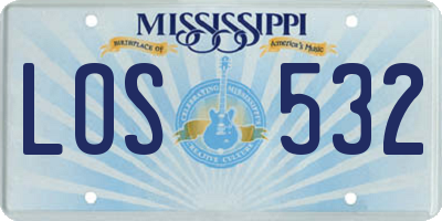 MS license plate LOS532
