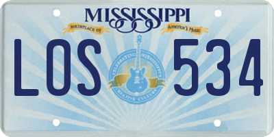 MS license plate LOS534