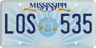 MS license plate LOS535