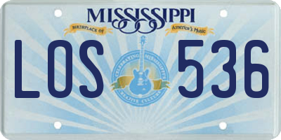 MS license plate LOS536