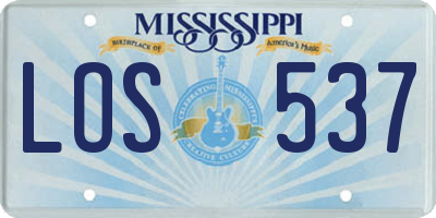 MS license plate LOS537