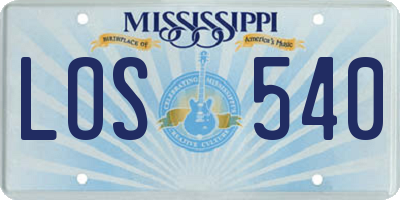 MS license plate LOS540