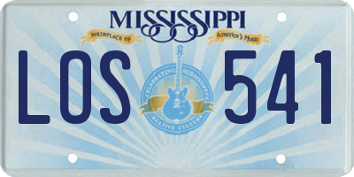 MS license plate LOS541