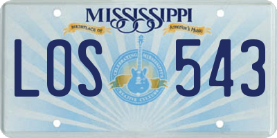 MS license plate LOS543
