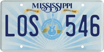 MS license plate LOS546