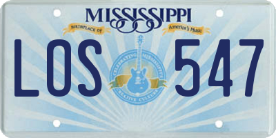 MS license plate LOS547