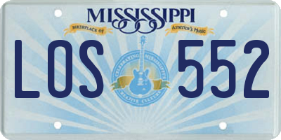 MS license plate LOS552