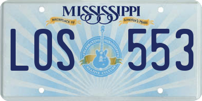 MS license plate LOS553