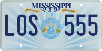 MS license plate LOS555