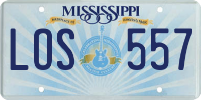 MS license plate LOS557