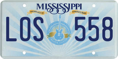 MS license plate LOS558