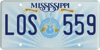 MS license plate LOS559