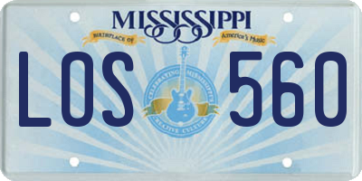MS license plate LOS560