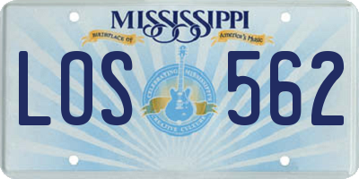 MS license plate LOS562