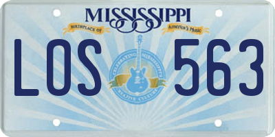 MS license plate LOS563