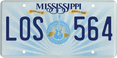 MS license plate LOS564