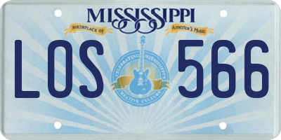 MS license plate LOS566