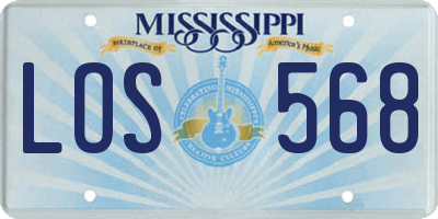 MS license plate LOS568