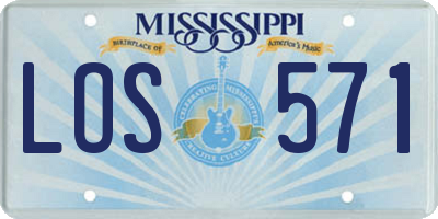 MS license plate LOS571