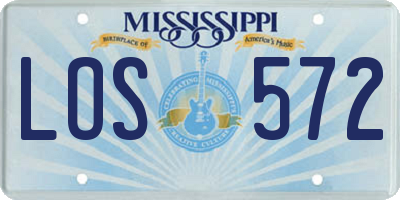 MS license plate LOS572