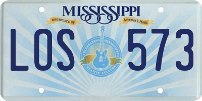 MS license plate LOS573