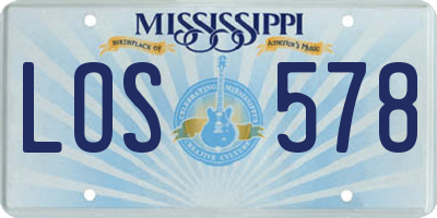 MS license plate LOS578