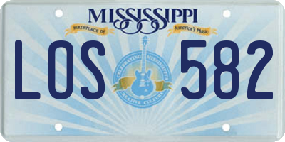 MS license plate LOS582