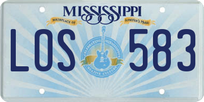 MS license plate LOS583