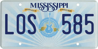 MS license plate LOS585