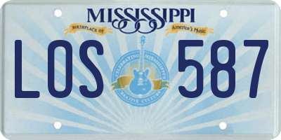 MS license plate LOS587