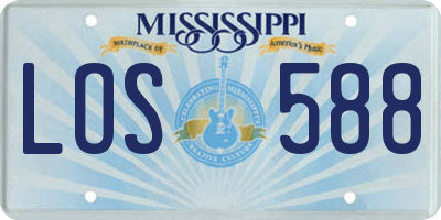 MS license plate LOS588