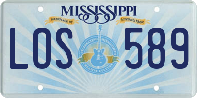 MS license plate LOS589