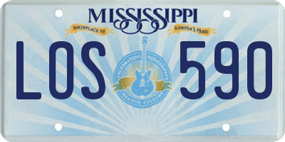 MS license plate LOS590