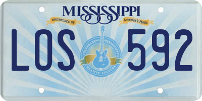 MS license plate LOS592