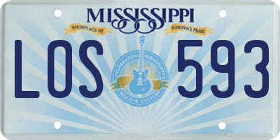MS license plate LOS593
