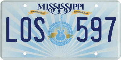MS license plate LOS597